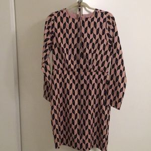 Belted sateen knee length dress